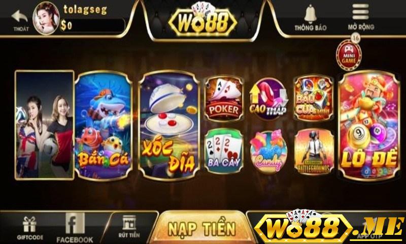 Những thể loại game cá cược tại cổng game Wo88